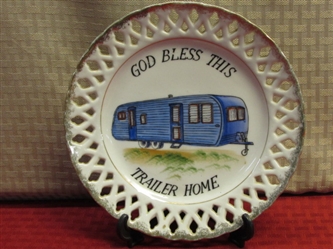"BLESS THIS TRAILER HOME" CUTE DECORATIVE PLATE 