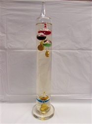 PRETTY GALILEO GLASS THERMOMETER WITH COLORFUL FLOATS