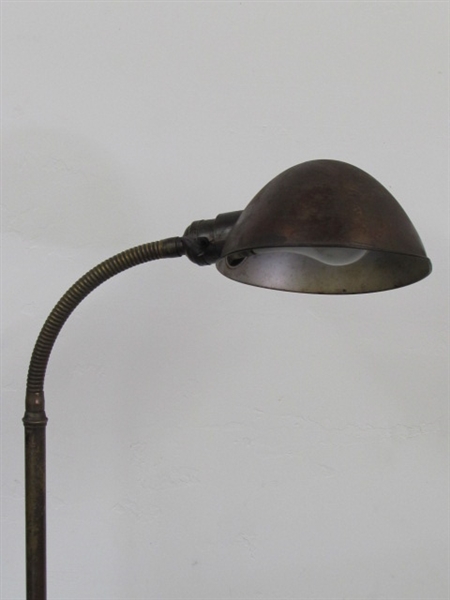 ANTIQUE INDUSTRIAL FARIES BRASS FLOOR LAMP