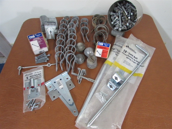 FENCING SUPPLIES - CLAMPS, CARRIAGE BOLTS, PINS & MORE