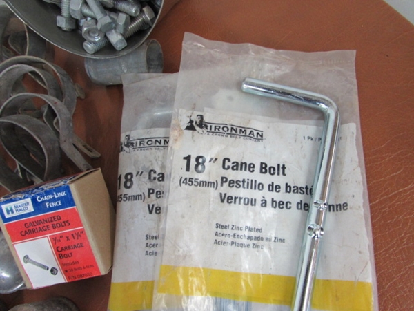 FENCING SUPPLIES - CLAMPS, CARRIAGE BOLTS, PINS & MORE