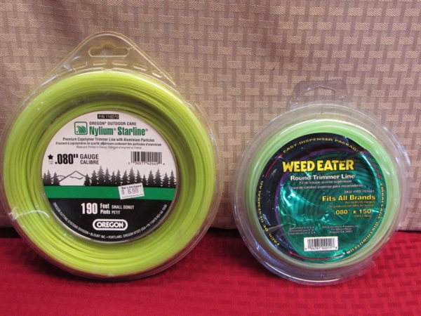 WEED EATER SUPPLIES-750 FT. WEED WARRIOR PULVERIZER LINE, ROUND & PREMIUM COPOLYMER LINE & BRUSH BLADE