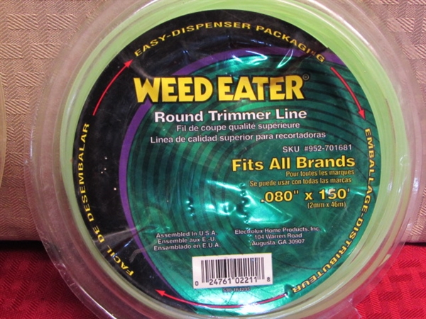 WEED EATER SUPPLIES-750 FT. WEED WARRIOR PULVERIZER LINE, ROUND & PREMIUM COPOLYMER LINE & BRUSH BLADE