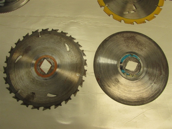 7-1/4 CIRCULAR SAW BLADES- DIAMOND, METAL, MASONRY, ROUGH & FINISH, SOME NEW!