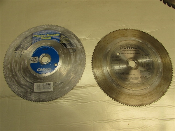 7-1/4 CIRCULAR SAW BLADES- DIAMOND, METAL, MASONRY, ROUGH & FINISH, SOME NEW!