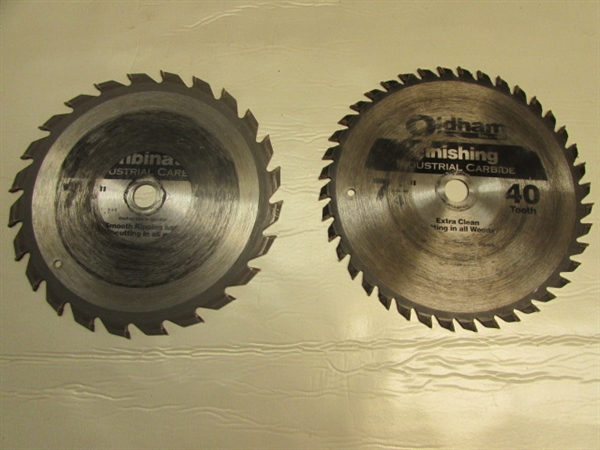 7-1/4 CIRCULAR SAW BLADES- DIAMOND, METAL, MASONRY, ROUGH & FINISH, SOME NEW!