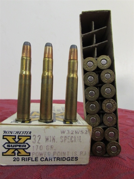 Ammo for deer rifles 32 caliber and 25-35 caliber bullets. 