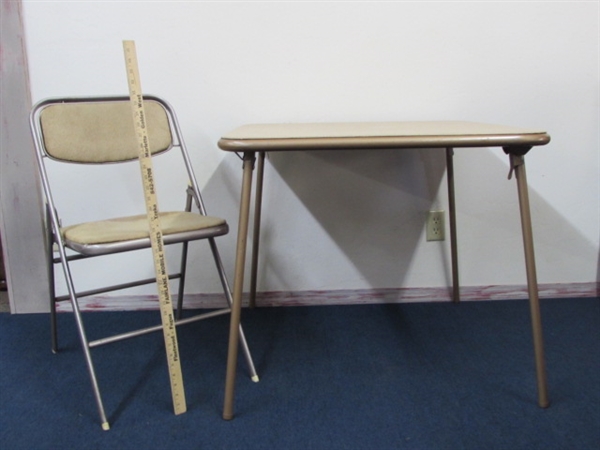 THE PERFECT CARD TABLE & CHAIR STURDY  & READY FOR GAMES & PUZZLES