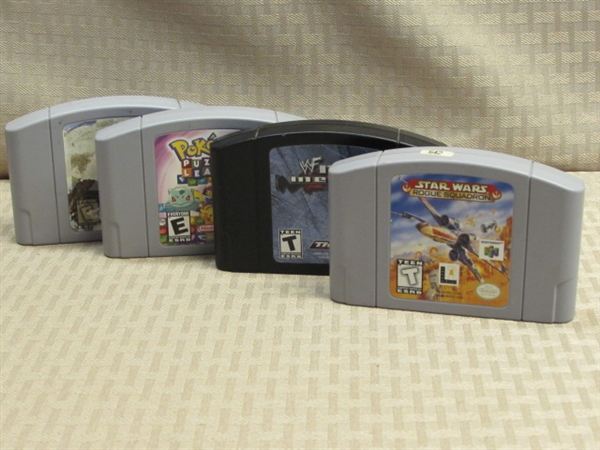 FOUR FUN NINTENDO 64 GAMES-STAR WARS, POKÉMON, WWF & SNOWBOARDING