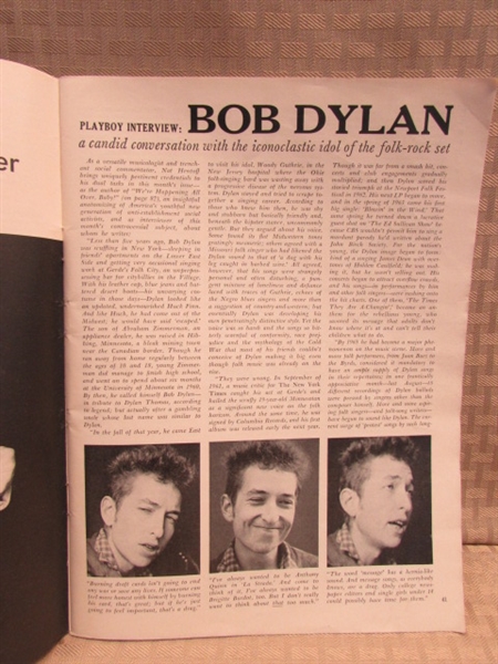 1966 PLAYBOY MAGAZINE FEATURING BOB DYLAN & JAMES BOND OCTOPUSSY, GREAT ADS & MORE