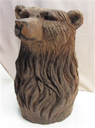 WONDERFUL CHAINSAW CARVED BEAR BUST FOR YOUR PORCH OR INSIDE YOUR RUSTIC CABIN