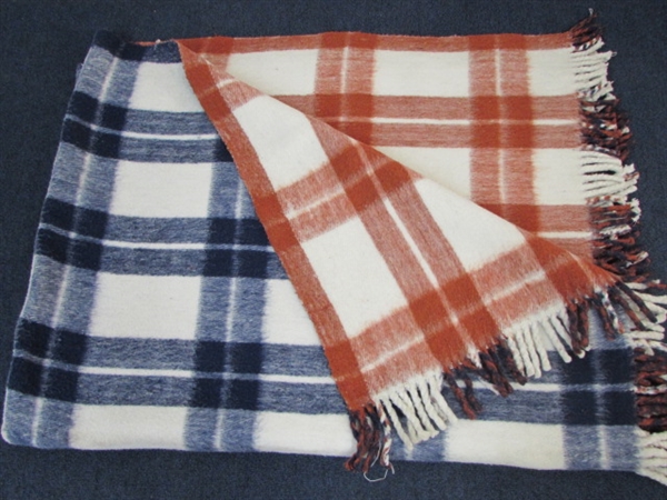 FRINGED,  REVERSABLE, THICK & CUDDLY THROW BLANKET