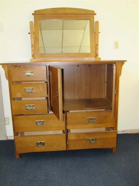 BASSET BRAND DRESSER WITH CHEVAL MIRROR