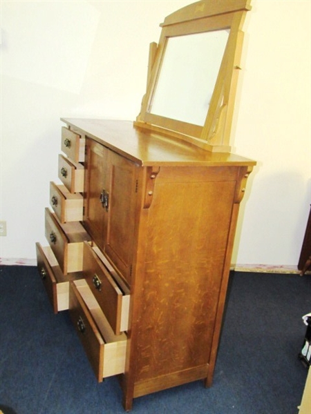 BASSET BRAND DRESSER WITH CHEVAL MIRROR