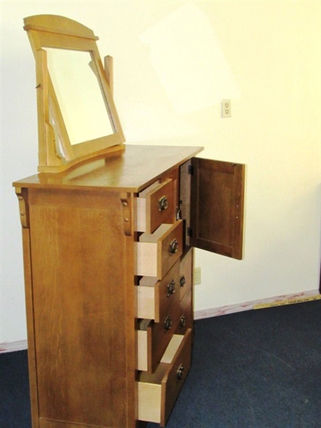 BASSET BRAND DRESSER WITH CHEVAL MIRROR