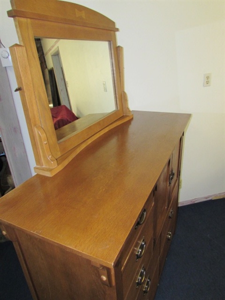 BASSET BRAND DRESSER WITH CHEVAL MIRROR