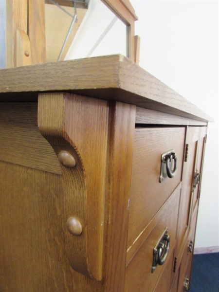 BASSET BRAND DRESSER WITH CHEVAL MIRROR