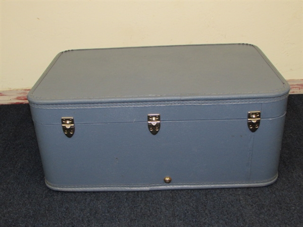 VINTAGE BABY BLUE SUITCASE