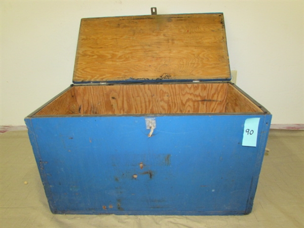 STURDY BLUE CHEST FOR CAMPING, TOOL STORAGE OR ???