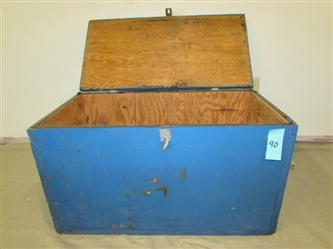 STURDY BLUE CHEST FOR CAMPING, TOOL STORAGE OR ???