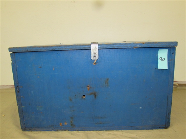 STURDY BLUE CHEST FOR CAMPING, TOOL STORAGE OR ???