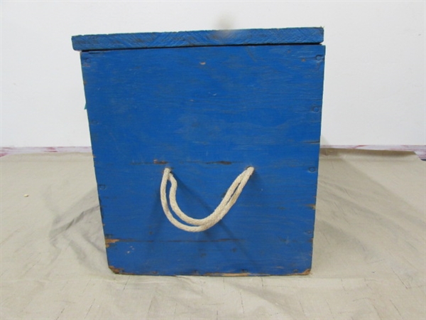 STURDY BLUE CHEST FOR CAMPING, TOOL STORAGE OR ???