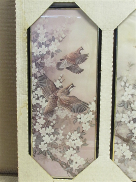 PRETTY 3 PIECE PHEASANT WALL ART- NEW!