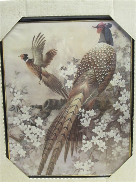 PRETTY 3 PIECE PHEASANT WALL ART- NEW!