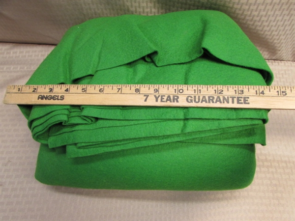 A HUGE PIECE OF GREEN FELT