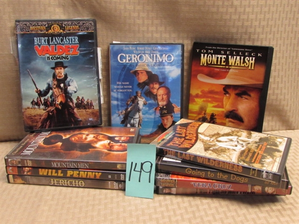 TEN WESTERN DVD'S FOR YOUR ENTERTAINMENT-CLASSICS & NEW 