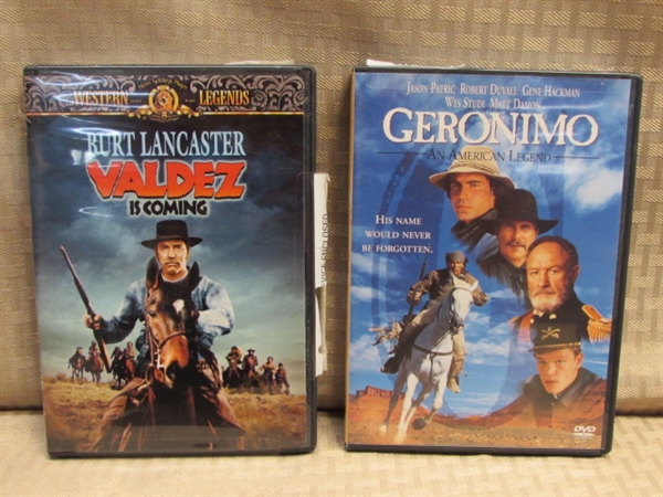 TEN WESTERN DVD'S FOR YOUR ENTERTAINMENT-CLASSICS & NEW 