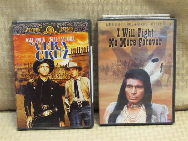 TEN WESTERN DVD'S FOR YOUR ENTERTAINMENT-CLASSICS & NEW 