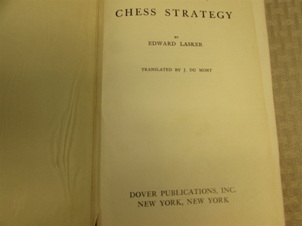 VINTAGE HAND CARVED CHESS PIECES, ALL 32 & 3 VINTAGE BOOKS ON CHESS STRATEGY