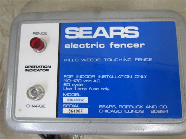 SEARS ELECTRIC FENCE & ELECTRIC FENCE TAPE WITH GATE HANDLE