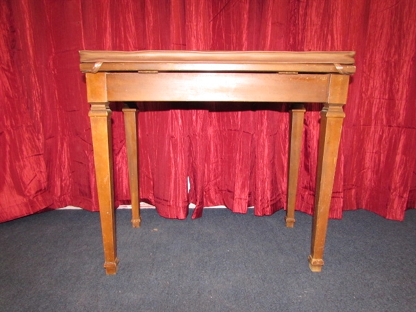 VINTAGE SOLID WOOD PIANO BENCH WITH REMOVABLE PADDED SEAT