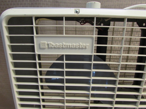 KEEP THE WARM AIR CIRCULATING THIS WINTER WITH THIS VINTAGE TOASTMASTER 3 SPEED BOX FAN