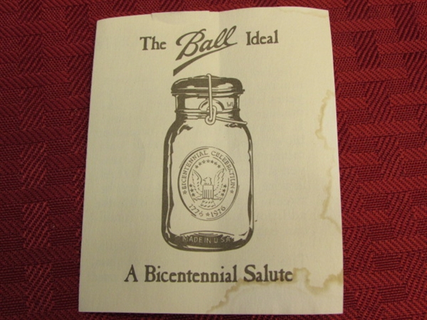 SEVEN WONDERFUL VINTAGE BALL IDEAL BICENTENNIAL SALUTE BLUE GLASS CANNING JAR CANISTERS & A BLUE BALL PERFECT CANNING JAR