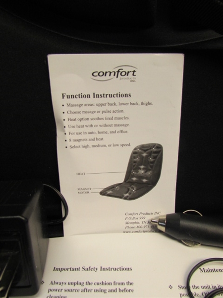 HIS & HERS MASSAGING SEAT CUSHIONS-NIB HOMEDICS SHIATSU & LIKE NEW COMFORT PRODUCTS CUSHION