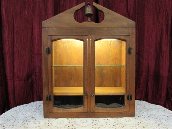 PRETTY LIGHTED CABINET WITH TWO SHELVES