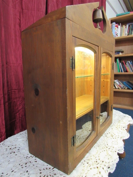 PRETTY LIGHTED CABINET WITH TWO SHELVES