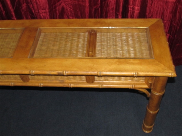 PRETTY POLYNESIAN LOOK WOOD HALL/SOFA TABLE