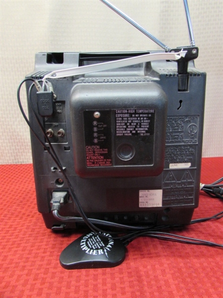 PANASONIC PORTABLE COLOR TV, VHS PLAYER & AN ANTENNA MULTIPLIER RECEPTION BOOSTER