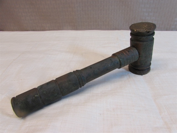 INTERESTING OLDER SOLID BRASS HAMMER