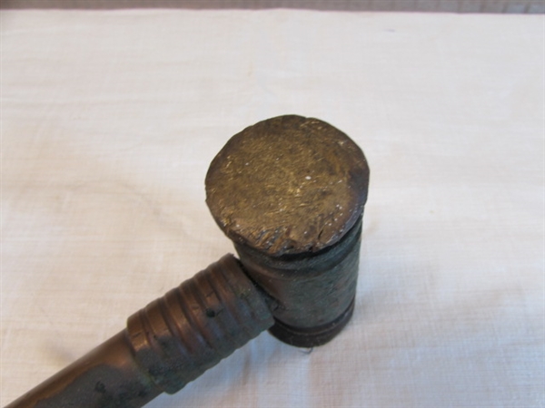 INTERESTING OLDER SOLID BRASS HAMMER