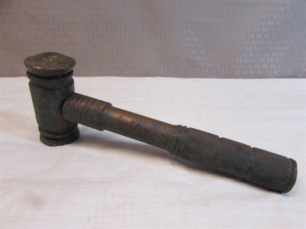 INTERESTING OLDER SOLID BRASS HAMMER