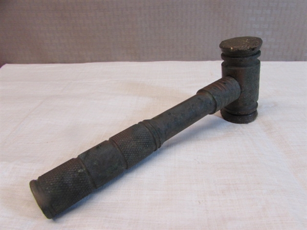 INTERESTING OLDER SOLID BRASS HAMMER