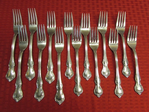 ELEGANT REBACRAFT STAINLESS STEEL FLATWARE- 6 PLACE SETTINGS, SERVING UTENSILS & EXTRAS