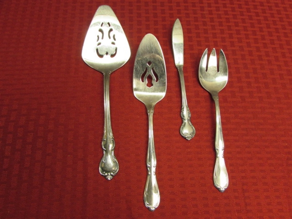 ELEGANT REBACRAFT STAINLESS STEEL FLATWARE- 6 PLACE SETTINGS, SERVING UTENSILS & EXTRAS