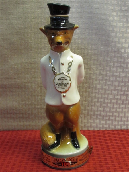 HAPPY BIRTHDAY JIM BEAM! VINTAGE SLY FOX BEAM'S TROPHY BOTTLE