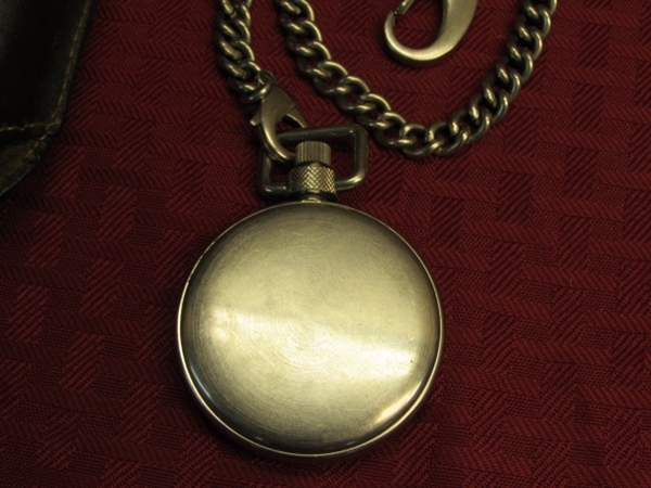 TIMEX EXPEDITION INDIGLO POCKET WATCH WITH CHAIN & BELT CASE